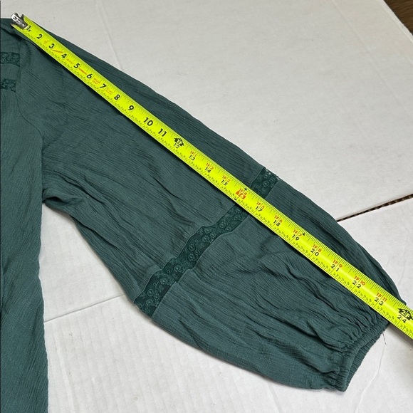Lane Bryant Plus Size Woman’s 18/20 Green Gauzy Top NWT Fall Festival Casual - Picture 8 of 9